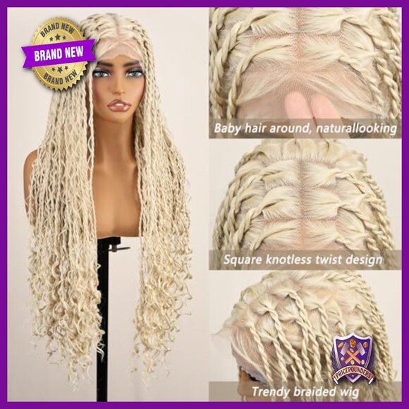 30 Inch Full Lace Synthetic Wig Knotless Braided With Baby Hair main image 4